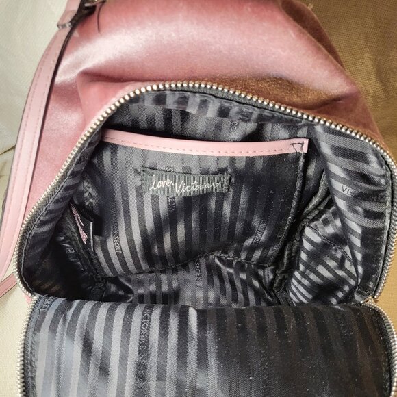 Victoria's Secret Mini Pink Velvet City Backpack Purse - Picture 5 of 5